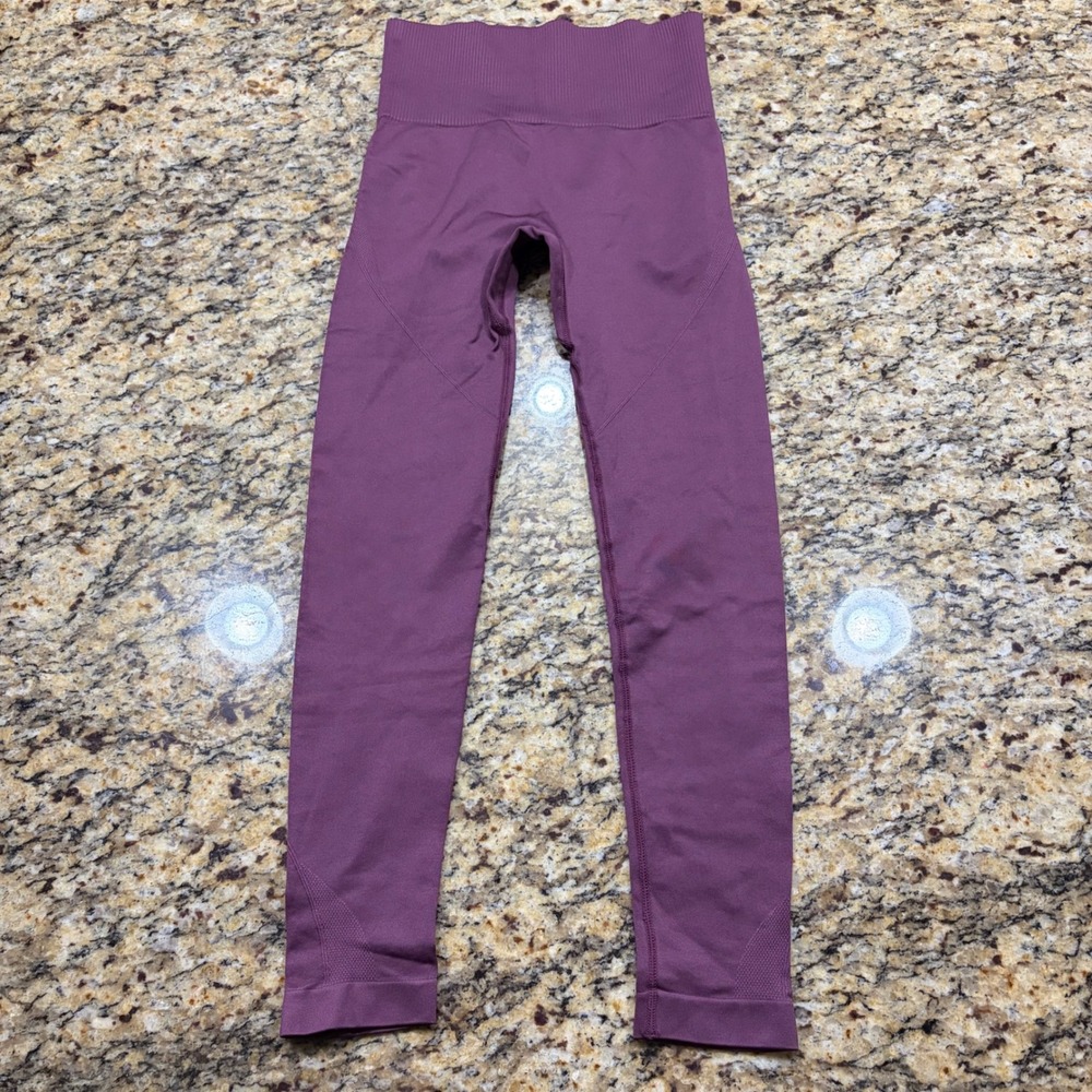 AVA Active Los Angeles Seamless High Waisted Leggings Plum Purple Small ws